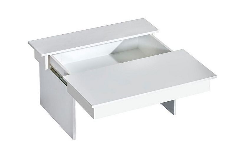 TIMOLA konferenční stolek, bílá mat/boční lišta bílý lesk