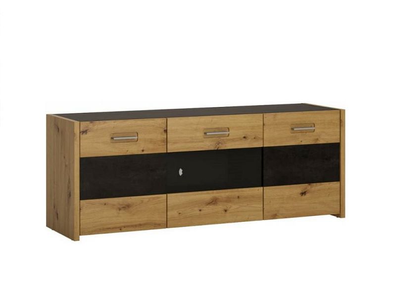 ASINARA televizní stolek F03, dub artisan/šedočerná