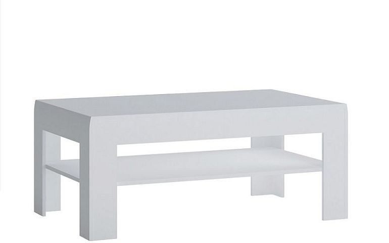 VISTA konferenční stolek, alpská bílá/bílá vysoký lesk