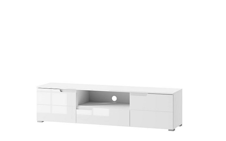 SAMOA 9 televizní stolek, bílý mat/bílý lesk