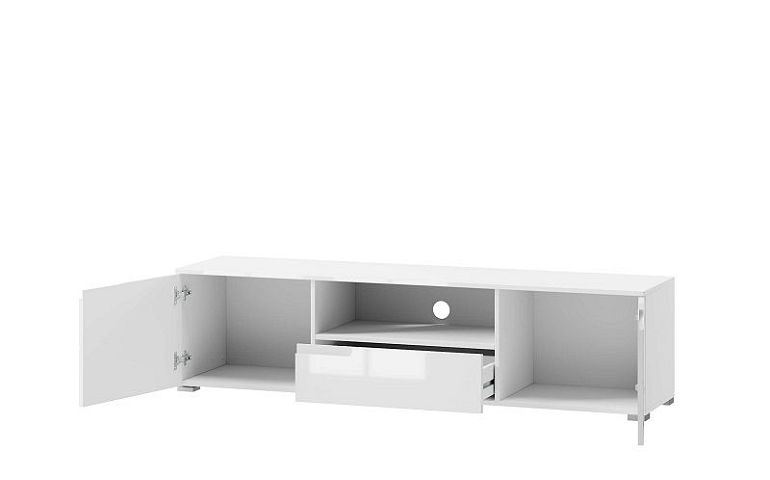 SAMOA 9 televizní stolek, bílý mat/bílý lesk