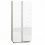 LAMIA 01 šatní skříň, beton stříbrný/bílá lesk/bílá lesk MDF