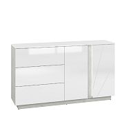LAMIA 06 komoda, beton stříbrný/bílá lesk/bílá lesk MDF