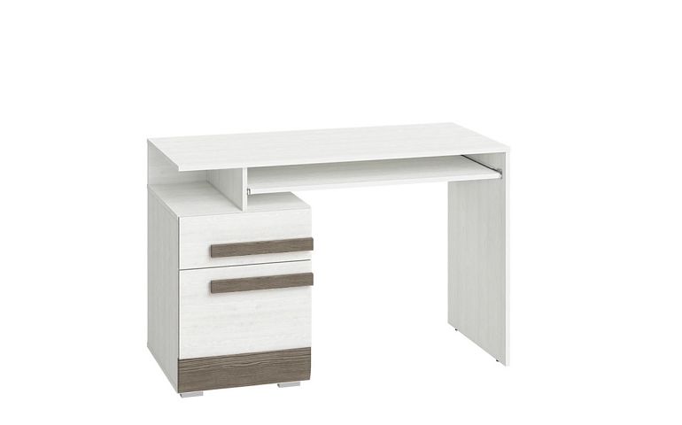 BERNIS 11 počítačový stůl, borovice bílá/borovice bílá/šedá