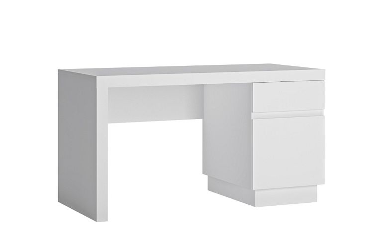 CANTUS psací stůl 1D1S, bílá/bílá lesk