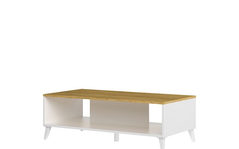 BALI 41 konferenční stolek, bílá mat/ořech americký