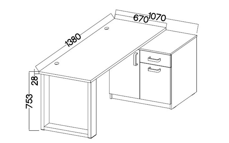 MAXIMUS 130 psací stůl, dub artisan/šedá