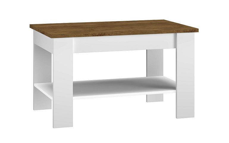 MELISA 10 Konferenční stolek, bílá/dub lefkas
