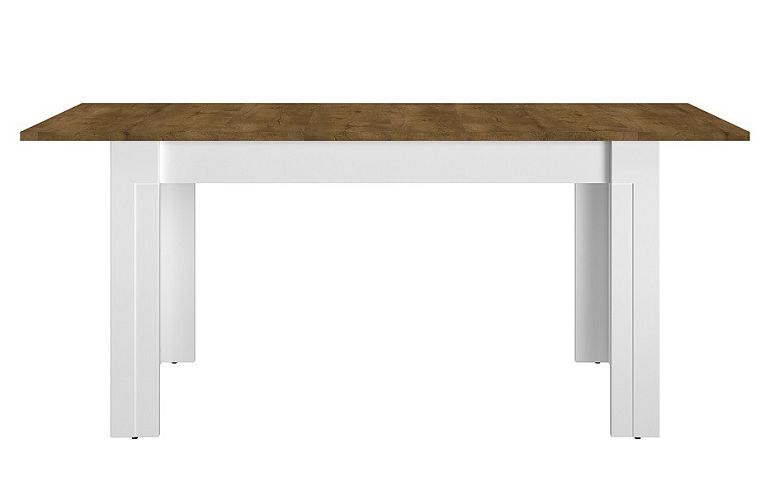 MELISA 15 Jídelní stůl, rozkládací, bílá/dub lefkas