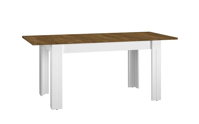 MELISA 15 Jídelní stůl, rozkládací, bílá/dub lefkas
