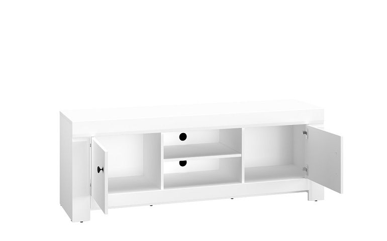 LAMAS 11 televizní stolek, bílá/bílá mat
