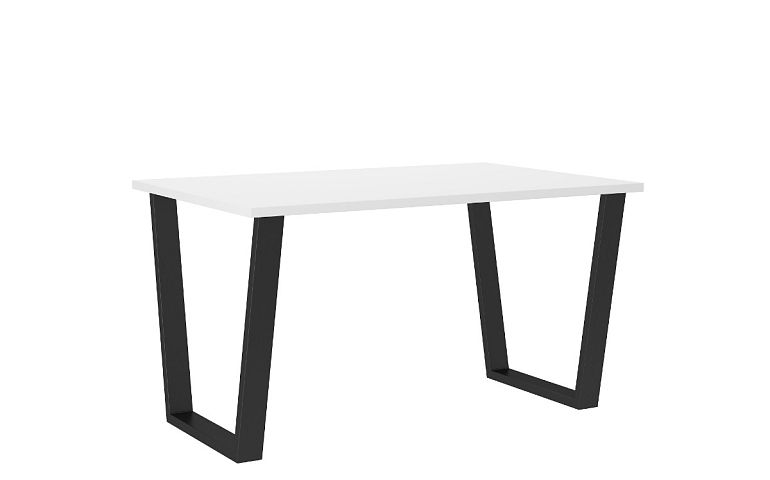 CELINE NEW jídelní stůl 138 x 75 x 67 cm, bílá/černý kov