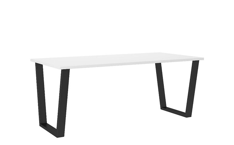 CELINE NEW jídelní stůl 185 x 75 x 67 cm, bílá/černý kov