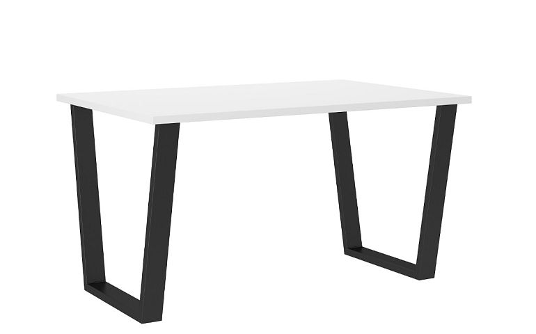 CELINE NEW jídelní stůl 138 x 75 x 90 cm, bílá/černý kov