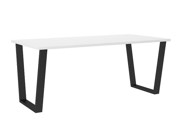 CELINE NEW jídelní stůl 185 x 75 x 90 cm, bílá/černý kov