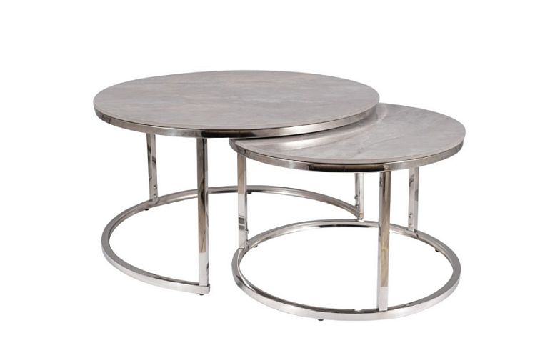 TRENDY PORTAFINO B konferenční stolek, šedá mramor/chrom