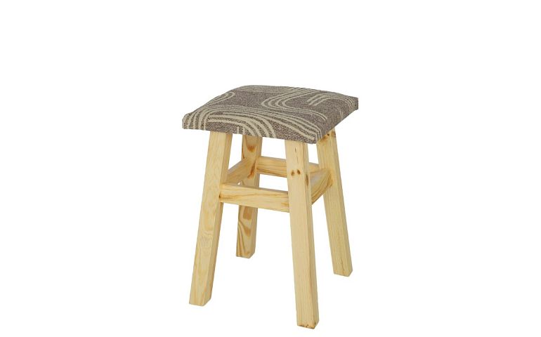 Jídelní židle taburet, Natálie č.114, masiv, borovice přírodní/hnědá