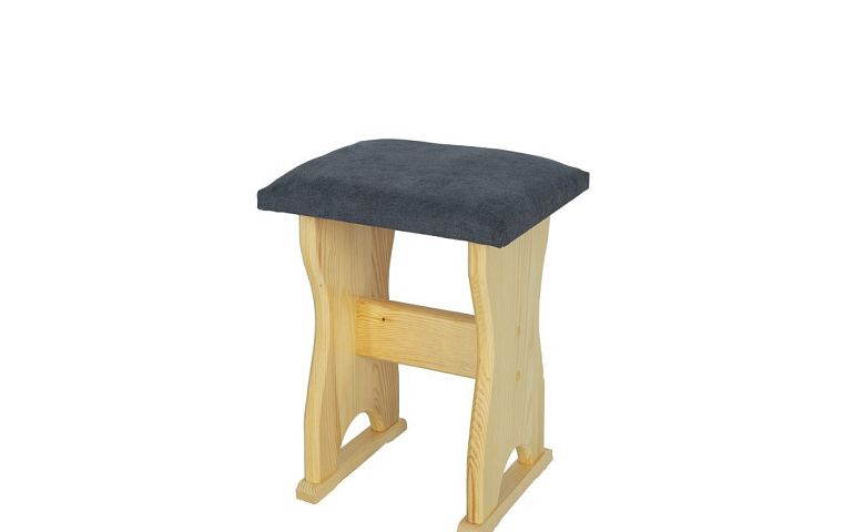 Jídelní židle taburet, Natálie č.115, masiv, borovice přírodní/šedá