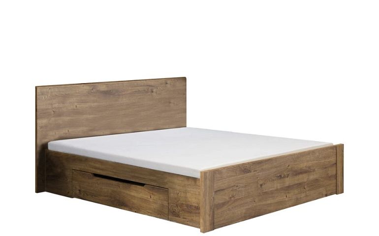 ROLEX 26 postel s úložným prostorem 160, dub ribbeck/grafit