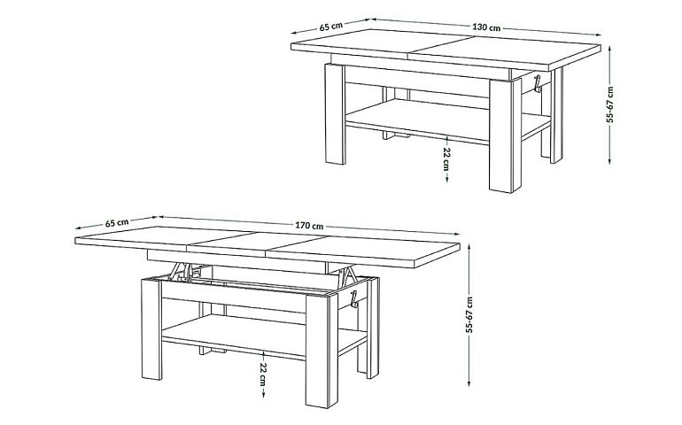 MONTANA konferenční stolek, dub artisan/bílá