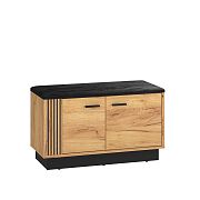 VANESSA TRENDY 03 botník se sedákem, široký, dub craft zlatý/černá