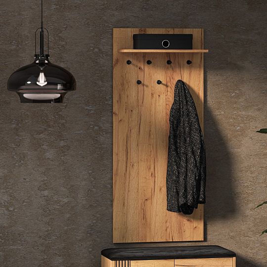VANESSA TRENDY 06 nástěnný věšák, dub craft zlatý