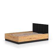 ODESSA 1401 postel 160 cm + rošt a úložný prostor, dub craft zlatý/černý velur
