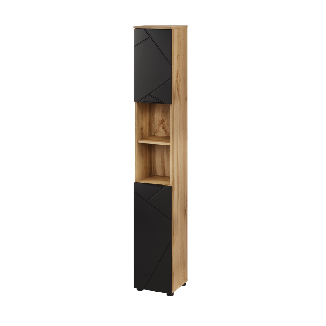 AMAZONIE 70 vysoká skříňka, dub artisan/černá mat