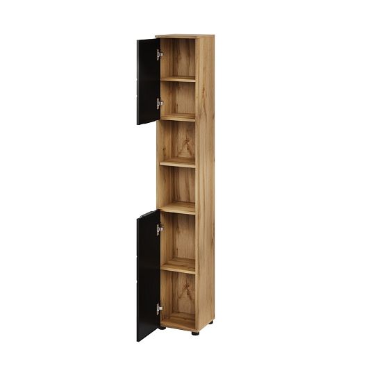 AMAZONIE 70 vysoká skříňka, dub artisan/černá mat