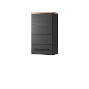 SHEFIELD 71 závěsná skříňka, dub artisan/černá mat