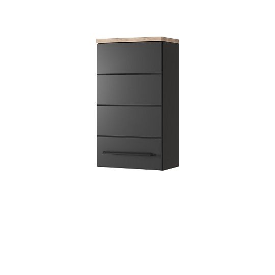 SHEFIELD 71 závěsná skříňka, dub artisan/černá mat