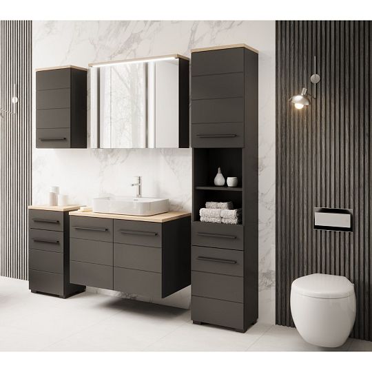SHEFIELD 86 deska na umyvadlovou skříňku 60 cm, dub artisan