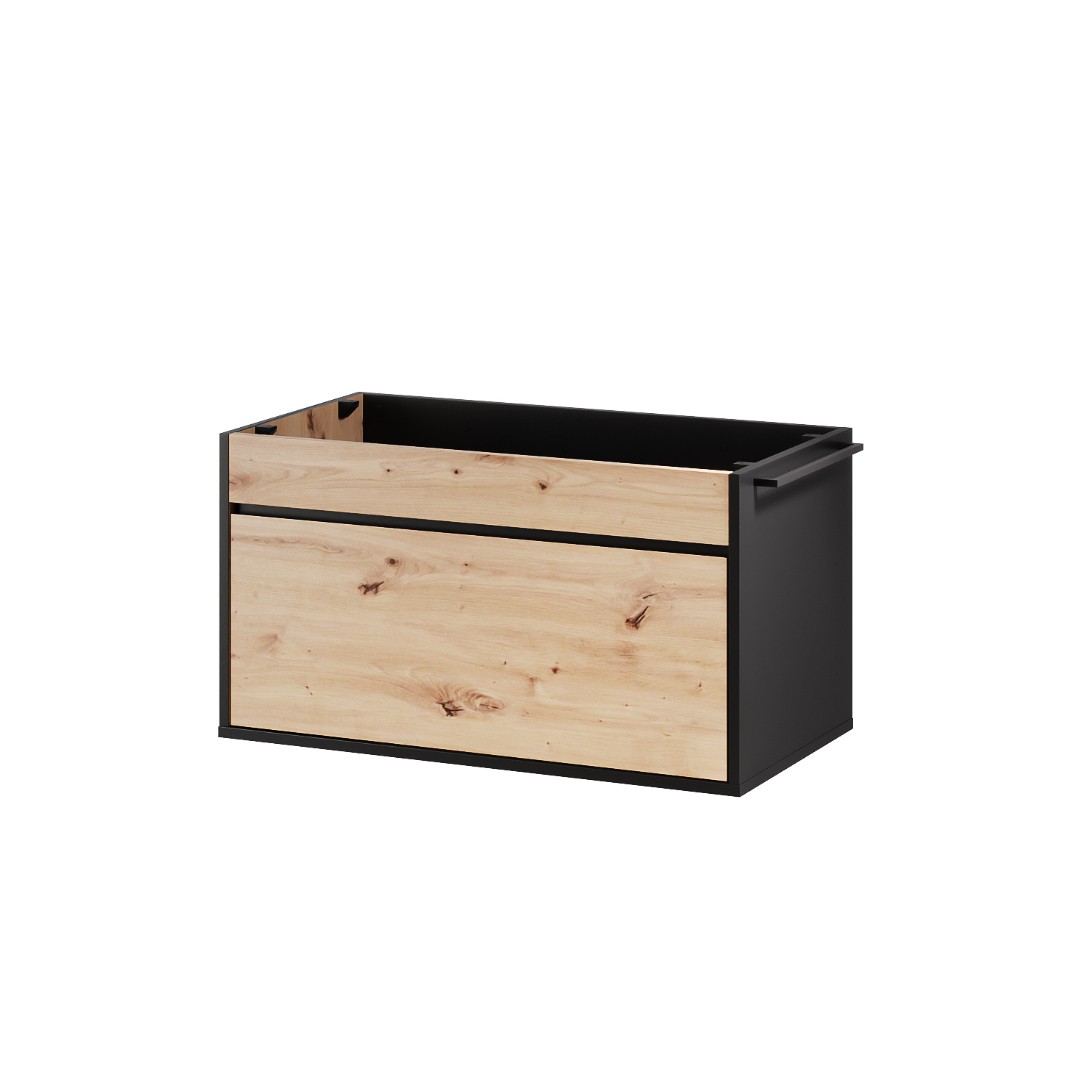 MISCANTO 58 umyvadlová skříňka 80 cm, dub artisan/černá
