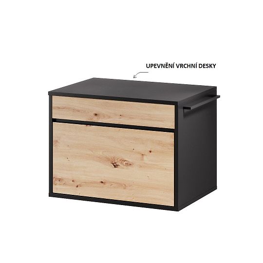 MISCANTO 86 deska na umyvadlovou skříňku 60 cm, černá