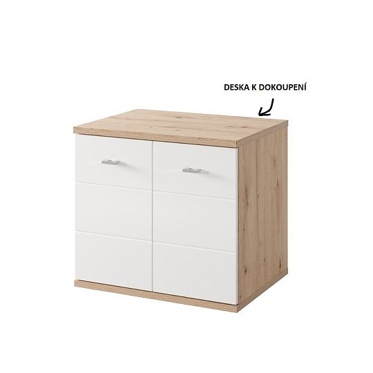 ORFA SILONÉ 38 závěsná skříňka pod umyvadlo 80 cm, dub artisan/bílý vysoký lesk