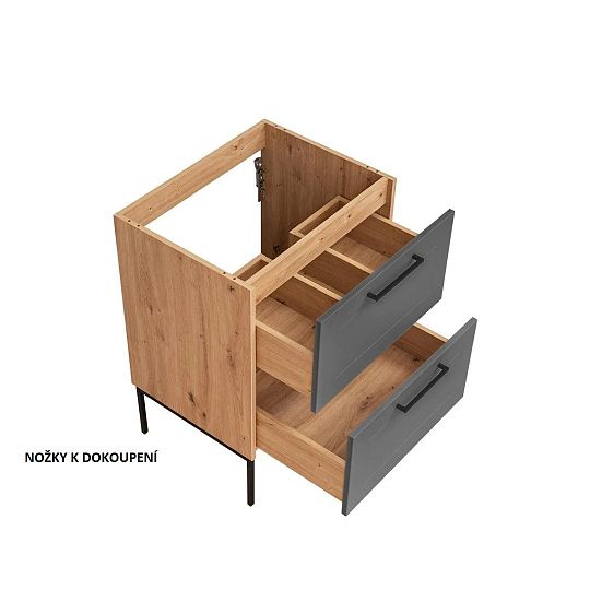ORFA SENTIRO 820 umyvadlová skříňka 60 cm, dub artisan/grafit