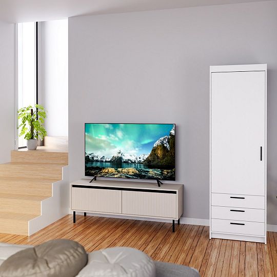 EVERLY 1D3S šatní skříň, bílá