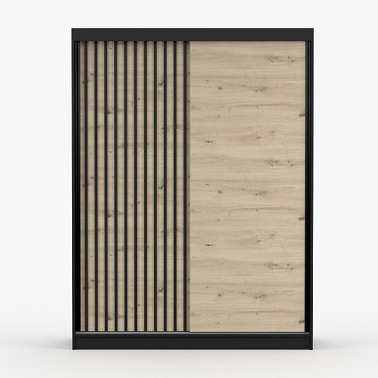 VITAL 10 šatní skříň + lamely, černá/dub artisan