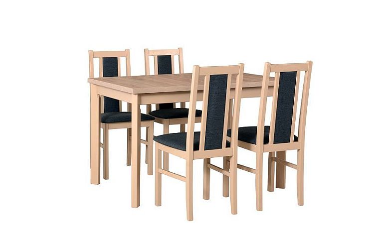 MILÉNIUM 1 Jídelní set, stůl + 4 židle, dub sonoma