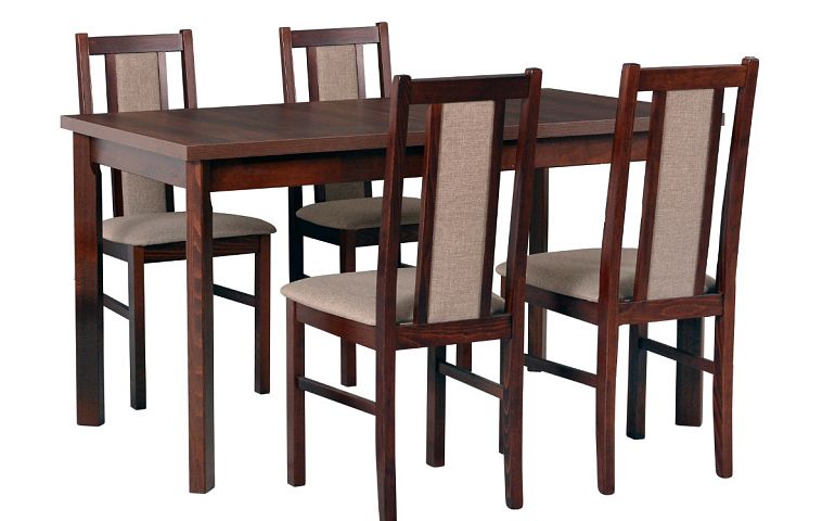 MILÉNIUM 2 Jídelní set, stůl + 4 židle, ořech