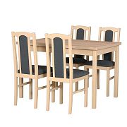 MILÉNIUM 4  Jídelní set stůl + 4 židle, dub sonoma