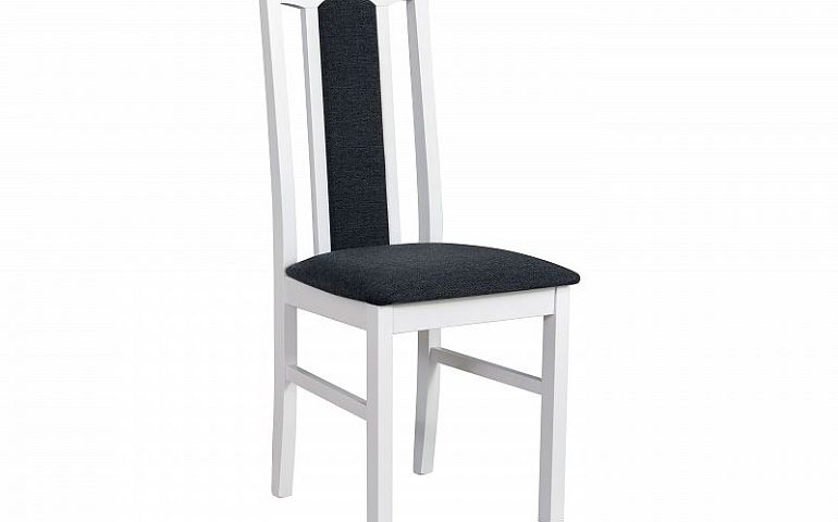 BOSANOVA 7 jídelní židle, bílá/tmavě šedá