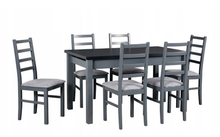 MADONA 1XL rozkládací jídelní stůl, černá/grafit