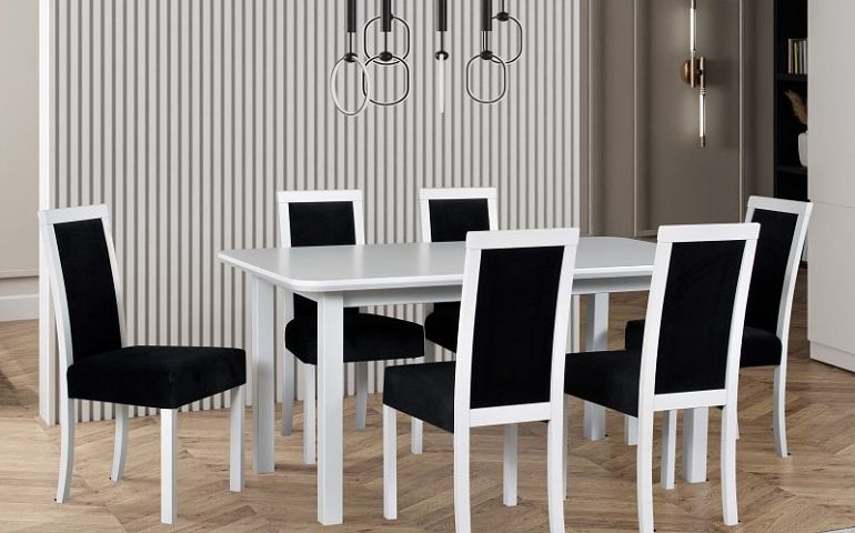 Jídelní židle, Romana TYP 3, bílá/černá