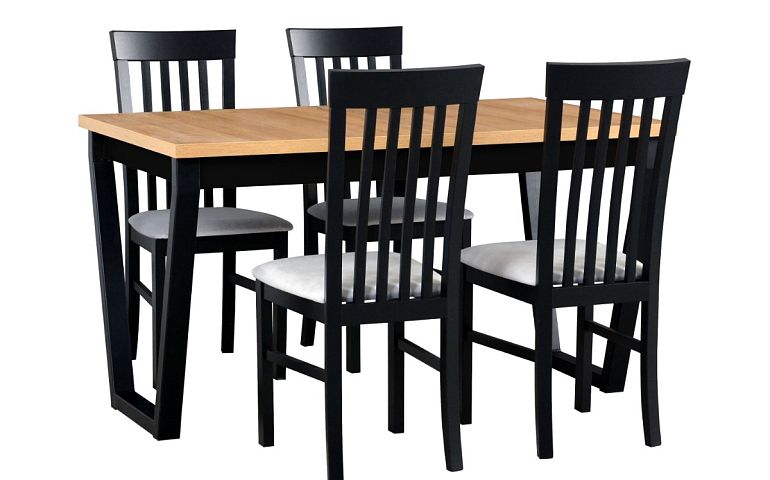 IKONA 2 jídelní stůl, dub grandson/černá