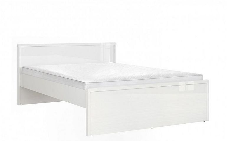 PORI LOZ/140 postel, bílý lesk